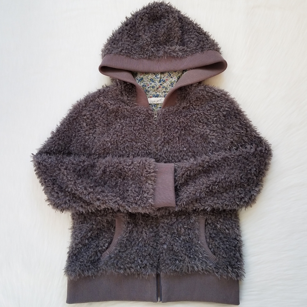 True Grit Sherpa Gray Full Zip Hoodie | Size M